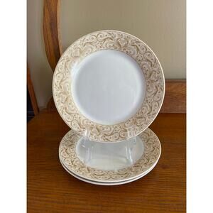 Chris Madden Montalira Gold by JCP Home JC Penney Set of 3 Salad Plates 8"